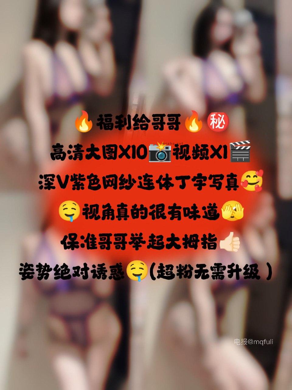 阿色 – 深V紫色网纱连体丁字【11P】